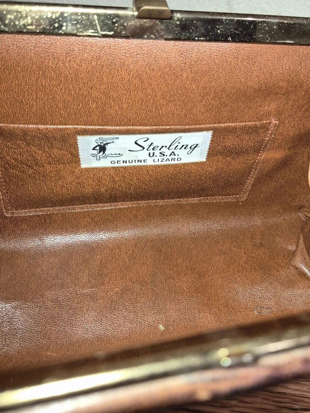 Vintage Lizard Skin Hand Bag By Sterling